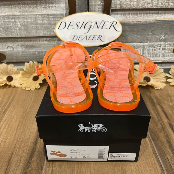 Authentic COACH Natalee Jelly Tangerine Sandal Size 6B NIB C3067 - Picture 4 of 12